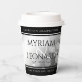 Elegant 70. Platinum Hochzeitstag Pappbecher (Rückseite)