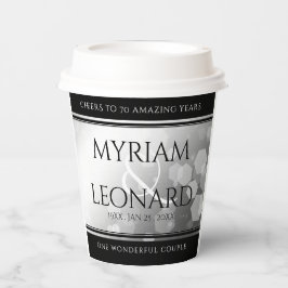 Elegant 70. Platinum Hochzeitstag Pappbecher