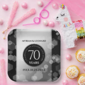 Elegant 70. Platinum Hochzeitstag Pappteller (Party)