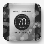 Elegant 70. Platinum Hochzeitstag Pappteller (Vorderseite)