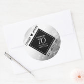 Elegant 70. Platinum Hochzeitstag Runder Aufkleber (Umschlag)
