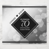 Elegant 70. Platinum Hochzeitstag Schaumweinetikett (Einzelnes Label)