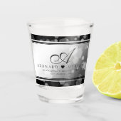 Elegant 70. Platinum Hochzeitstag Schnapsglas (Vorderseite)