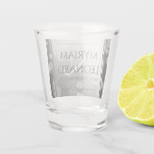 Elegant 70. Platinum Hochzeitstag Schnapsglas (Rückseite)