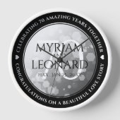 Elegant 70. Platinum Hochzeitstag Uhr (Vorderseite)