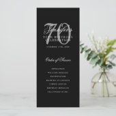 Elegant 70. Programm Black Silver Menü+Vielen Dank (Stehend Vorderseite)