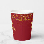 Elegant 70 & sensationeller Geburtstag auf Burgund Pappbecher (Rechts)