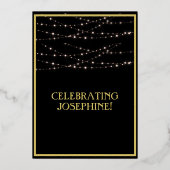 Elegant 70 Siebzig Geburtstag Black REAL Gold Folieneinladung (Rückseite)