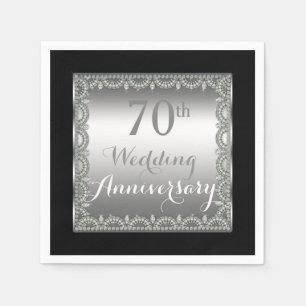 Elegant 70. Silber- und Diamantenjubiläum Serviette