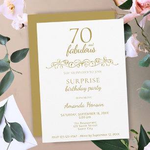 Elegant 70 und Fabelhaft Ornament 70. Geburtstag Einladung