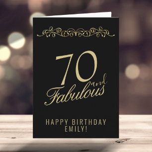 Elegant 70 und Fabelhaft Ornament 70. Geburtstag Karte