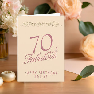 Elegant 70 und Fabelhaft Ornament 70. Geburtstag Karte