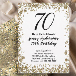 Elegant 70th Birthday Invitation For Her in Gold Einladung