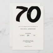 Elegant 70th Birthday Invitation - Minimal Style Einladung (Vorne/Hinten)