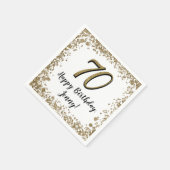 Elegant 70th Birthday Napkins Gold and Black Serviette (Ecke)