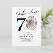 Elegant 70th Birthday Photo Einladung (Stehend Vorderseite)