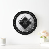 Elegant 70th Platinum Wedding Anniversary Große Wanduhr (Zuhause)