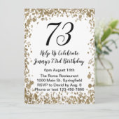 Elegant 73. Geburtstag Einladung in Schwarz und Go (Stehend Vorderseite)