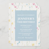 Elegant 73. Geburtstag Einladungen Floral Boho Chi (Vorne/Hinten)