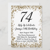 Elegant 74. Geburtstag Einladung in Schwarz und Go (Vorderseite)