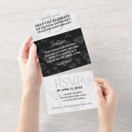 Elegant 75. Diamond Wedding Jubiläum All In One Einladung