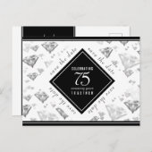 Elegant 75. Diamond Wedding Jubiläum Ankündigungspostkarte (Vorne/Hinten)