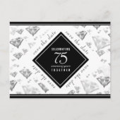 Elegant 75. Diamond Wedding Jubiläum Ankündigungspostkarte (Vorderseite)