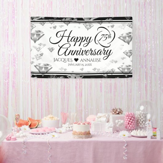 Elegant 75. Diamond Wedding Jubiläum Banner (Party)