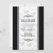 Elegant 75. Diamond Wedding Jubiläum Einladung (Rückseite)