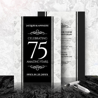 Elegant 75. Diamond Wedding Jubiläum Einladung