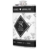 Elegant 75. Diamond Wedding Jubiläum Flachmann (Links)