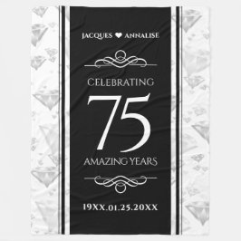 Elegant 75. Diamond Wedding Jubiläum Fleecedecke