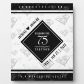 Elegant 75. Diamond Wedding Jubiläum Fotoplatte (Vorderseite)