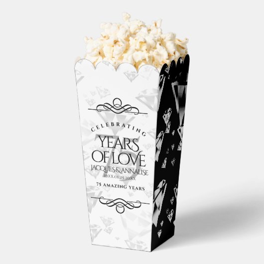 Elegant 75. Diamond Wedding Jubiläum Geschenkschachtel (Geplatzt)