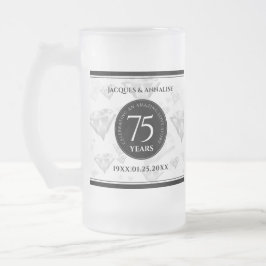 Elegant 75. Diamond Wedding Jubiläum Mattglas Bierglas