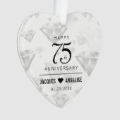 Elegant 75. Diamond Wedding Jubiläum Ornament (Vorderseite)