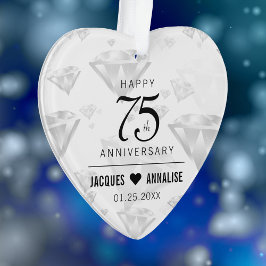 Elegant 75. Diamond Wedding Jubiläum Ornament
