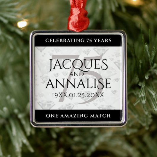 Elegant 75. Diamond Wedding Jubiläum Ornament Aus Metall (Baum)