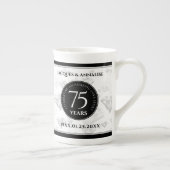 Elegant 75. Diamond Wedding Jubiläum Porzellantasse (Rechts)
