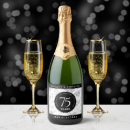 Elegant 75. Diamond Wedding Jubiläum Schaumweinetikett