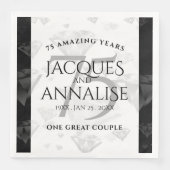 Elegant 75. Diamond Wedding Jubiläum Serviette (Vorderseite)