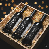 Elegant 75. Diamond Wedding Jubiläum Weinetikett