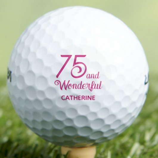 Elegant 75. Geschenk für Tante - rosa Script Desig Golfball