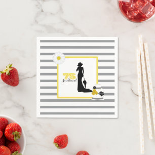 Elegant 75 & SENSATIONAL 75. Geburtstagsparty Serviette