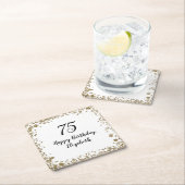 Elegant 75th Birthday Gold Sequin Birthday Party Rechteckiger Pappuntersetzer (Vor Ort)