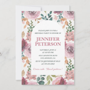 Elegant 78. Geburtstag Einladungen Floral Boho Pin