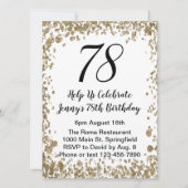 Elegant 78th Birthday Invitation in black and gold Einladung (Vorderseite)