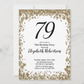 Elegant 79th Birthday Invitation With Gold Sequins Einladung (Vorderseite)