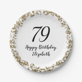 Elegant 79th Birthday Napkins With Gold Sequins Pappteller