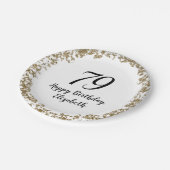 Elegant 79th Birthday Napkins With Gold Sequins Pappteller (Schrägansicht)